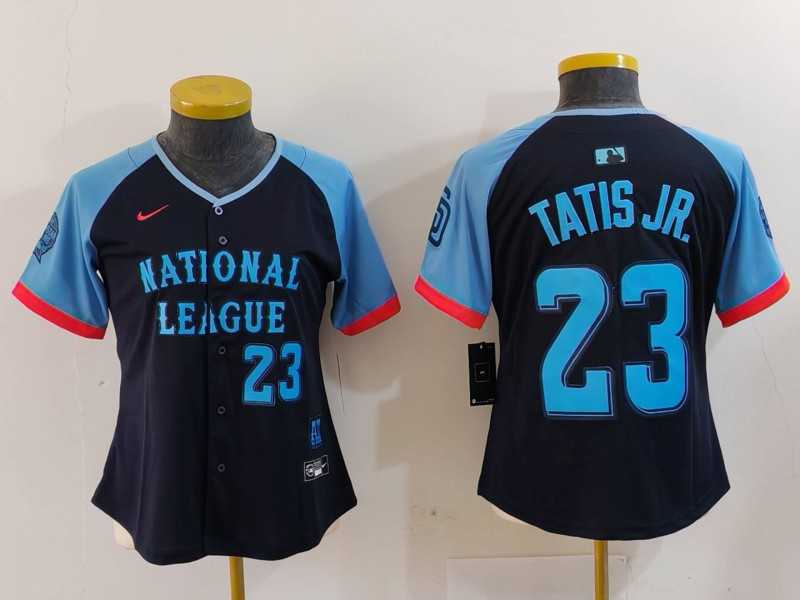 Women%27s San Diego Padres #23 Fernando Tatis Jr Number Navy 2024 All Star Limited Stitched Jersey